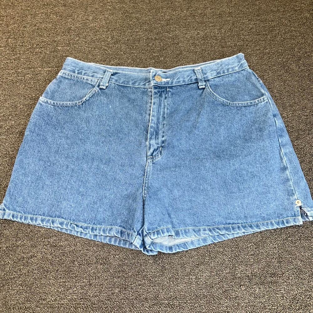 Vintage The Blues Denim Shorts Women's 16 Blue Medium Wash High Rise 3" Inseam